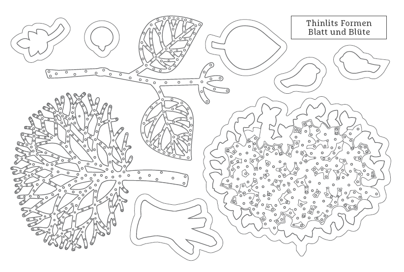 Thinlits Blatt und Blüte