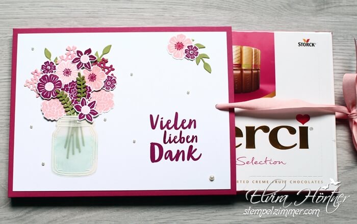 Merci-Ziehverpackung-Stampin Up-Blüten des Augenblicks