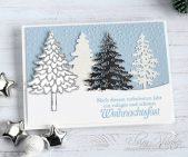 Weihnachtskarte mit den Stanzformen Tannenwald